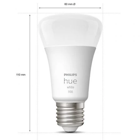Bombilla Led Inteligente Philips Hue A60/ Casquillo E27/ 9.5W/ 1100 Lúmenes/ 2700K/ Precisa Philips Hue Bridge Bombilla Led Inteligente Philips Hue A60/ Casquillo E27/ 9.5W/ 1100 Lúmenes/ 2700K/ Precisa Philips Hue Bridge